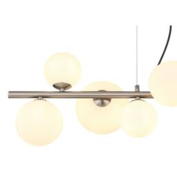 Netlighting Riha Globe Pendant Nickel Matt Opal Glass Shade 9x G9 3000K in Grey - thumbnail 3