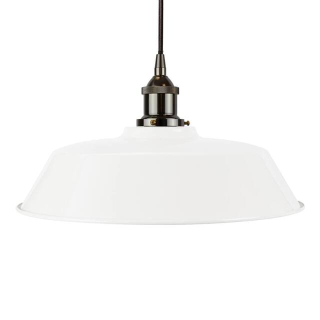 SE Home White Chancery Pendant Light - Black Nickel - Black Round - image 1