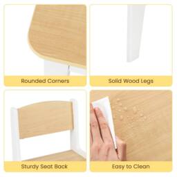 Costway Wooden Kids Craft Study Desk w/Shelves Activity Desk & Chair - thumbnail 9