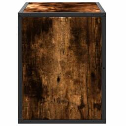 Berkfield Home TV Cabinet Smoked Oak 80x31x39.5 cm Engineered Wood & Metal in Brown - thumbnail 5