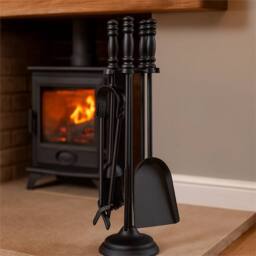 Nordara 5 Pcs Fireside Companion Set Heavy Duty Fireplace Stove Accessories in Black - Size: Large - thumbnail 5