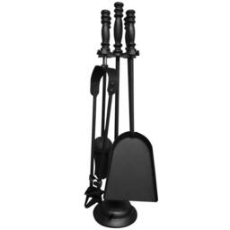 Nordara 5 Pcs Fireside Companion Set Heavy Duty Fireplace Stove Accessories in Black - Size: Large - thumbnail 1