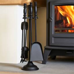 Nordara 5 Pcs Fireside Companion Set Heavy Duty Fireplace Stove Accessories in Black - Size: Large - thumbnail 4