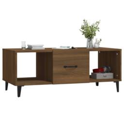 Berkfield Home Coffee Table Brown Oak 102x50x40 cm Engineered Wood - Size: 102 x 50 x 40 cm - thumbnail 4