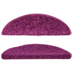 Berkfield Home Carpet Stair Treads 15 pcs Violet 56x17x3 cm in Purple - Size: Medium - thumbnail 4