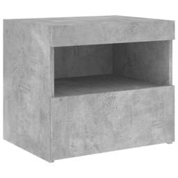 Berkfield Home Beautiful Bedside Cabinet with LED Lights Concrete Grey 50x40x45 cm - Size: 50 x 40 x 45 cm - thumbnail 6