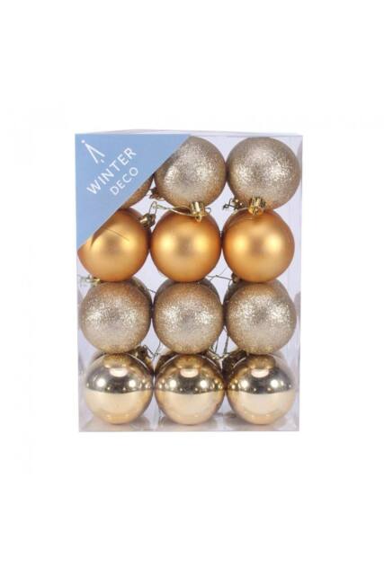 KDMD 6cm Gold Shatterproof Baubles x24 - image 1