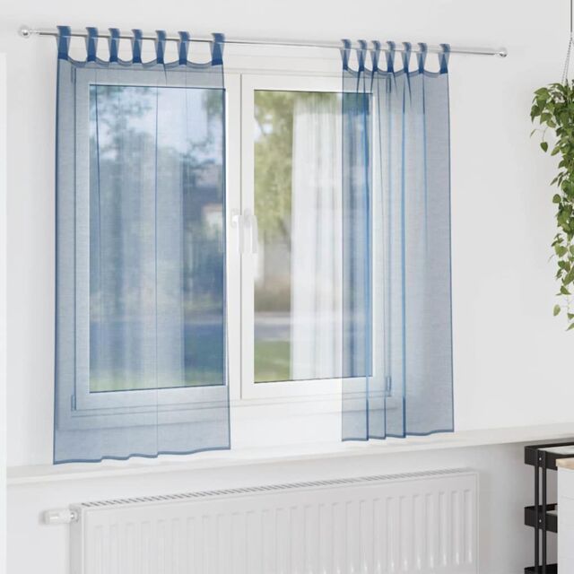 Berkfield Home Voile Curtains with Loops 2 pcs Royal Blue 140x175 cm - image 1
