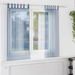 Berkfield Home Voile Curtains with Loops 2 pcs Royal Blue 140x175 cm - thumbnail 1