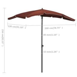 Berkfield Home Durable Garden Parasol with Pole 200x130 cm Terracotta in Burnt Orange - thumbnail 6