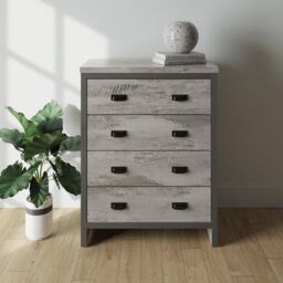 GFW Boston 4 Drawer Chest of Drawers in Grey - thumbnail 3