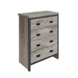 GFW Boston 4 Drawer Chest of Drawers in Grey - thumbnail 1