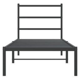 Berkfield Home Metal Bed Frame without Mattress with Headboard Black 80x200cm - Size: 80x200 cm - thumbnail 5