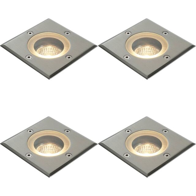 Loops 4 PACK Marine Grade IP65 Square Ground Light - 50W GU10 - Stainless Steel in Metallics - image 1