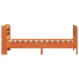 Berkfield Home Bed Frame without Mattress Wax Brown 100x200 cm Solid Wood Pine - thumbnail 5