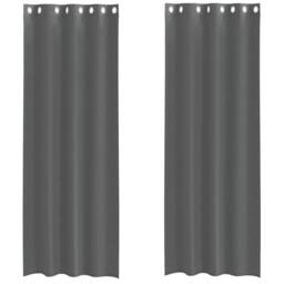 Berkfield Home Voile Curtains with Grommets 2 pcs Dark Grey 140x300 cm - thumbnail 3