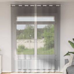 Berkfield Home Voile Curtains with Grommets 2 pcs Dark Grey 140x300 cm - thumbnail 2