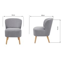 GFW Evie Velvet Accent Chair in Grey - thumbnail 6