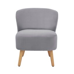 GFW Evie Velvet Accent Chair in Grey - thumbnail 2