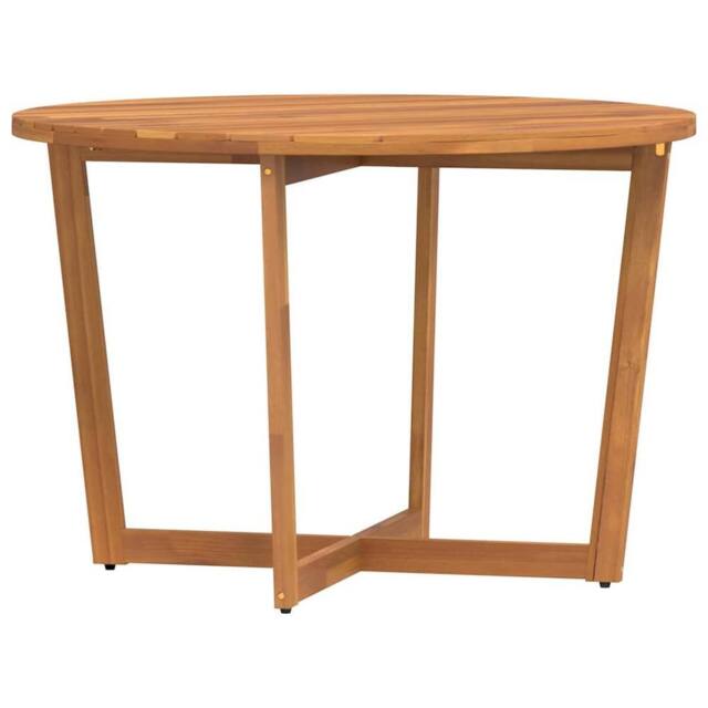 Berkfield Home Garden Dining Table Round √ò110x75 cm Solid Wood Acacia in Brown - Size: 110x75 cm - image 1