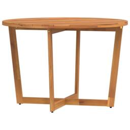 Berkfield Home Garden Dining Table Round √ò110x75 cm Solid Wood Acacia in Brown - Size: 110x75 cm - thumbnail 7