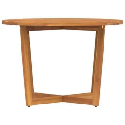 Berkfield Home Garden Dining Table Round √ò110x75 cm Solid Wood Acacia in Brown - Size: 110x75 cm - thumbnail 5