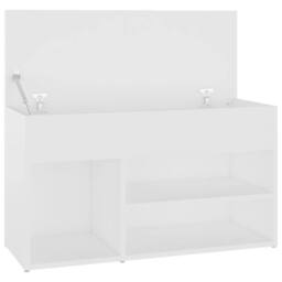 Berkfield Home Shoe Bench White 80x30x45 cm Engineered Wood - Size: 80 x 30 x 45 cm - thumbnail 7