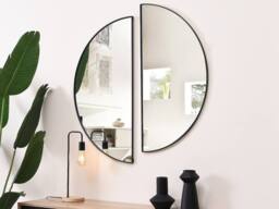 Vente-unique Semi-Circle Designer Metal Mirror - L50 X H100 Cm - Black - GAVRA - thumbnail 5