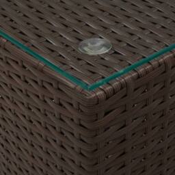 Berkfield Home Side Tables 3 pcs with Glass Top Brown Poly Rattan - thumbnail 6