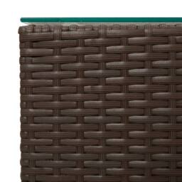 Berkfield Home Side Tables 3 pcs with Glass Top Brown Poly Rattan - thumbnail 5