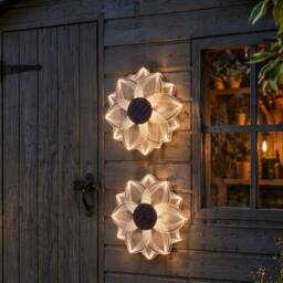 Marco Paul Warm LED Flower Solar Garden Wall Ornaments in Warm White - Size: 20 cm - thumbnail 4