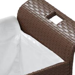 Berkfield Home Garden Bench with Cushion Brown 116x46x57 cm Poly Rattan - Size: 116 x 46 x 57 cm - thumbnail 6