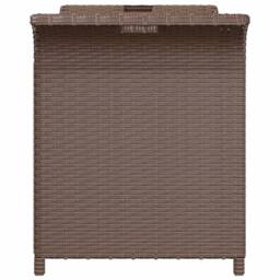 Berkfield Home Garden Bench with Cushion Brown 116x46x57 cm Poly Rattan - Size: 116 x 46 x 57 cm - thumbnail 4