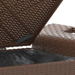 Berkfield Home Garden Bench with Cushion Brown 116x46x57 cm Poly Rattan - Size: 116 x 46 x 57 cm - thumbnail 7