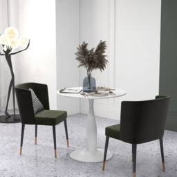 STILVORA Dining Table 2-Seater with steel base White - thumbnail 3