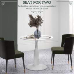 STILVORA Dining Table 2-Seater with steel base White - thumbnail 6