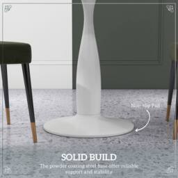 STILVORA Dining Table 2-Seater with steel base White - thumbnail 7