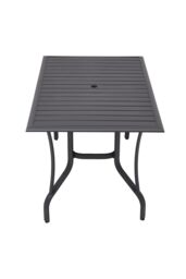 Living and Home Rectangle Garden Metal Slatted Coffee Table in Black - thumbnail 6