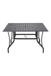 Living and Home Rectangle Garden Metal Slatted Coffee Table in Black - thumbnail 5