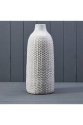 KDMD White Handcrafted Ceramic Vase - 38mm - thumbnail 1