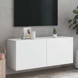 Berkfield Home TV Cabinet Wall-mounted White 100x30x41 cm - Size: 100 x 30 x 41 cm - thumbnail 1