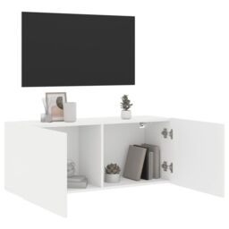 Berkfield Home TV Cabinet Wall-mounted White 100x30x41 cm - Size: 100 x 30 x 41 cm - thumbnail 4