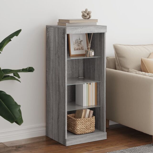 Berkfield Home Sideboard with LED Lights Grey Sonoma 41x37x100 cm - Size: 41 x 37 x 100 cm - image 1