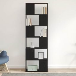 Berkfield Home Book Cabinet/Room Divider Black Oak 60x24x186 cm - Size: 60 x 24 x 186 cm - thumbnail 3