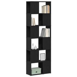 Berkfield Home Book Cabinet/Room Divider Black Oak 60x24x186 cm - Size: 60 x 24 x 186 cm - thumbnail 4