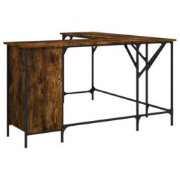 Berkfield Home Desk Smoked Oak 141x141x75 cm Engineered Wood in Brown - Size: 141 x 141 x 75 cm - thumbnail 1