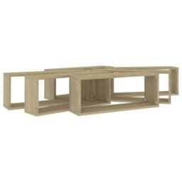 Berkfield Home Wall Cube Shelf 6 pcs Sonoma Oak 60x15x23 cm Engineered Wood in Light Tan - Size: 60 x 15 x 23 cm - thumbnail 8