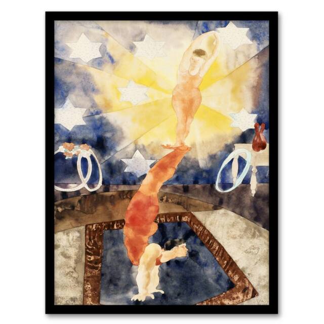 "Artery8 Two Acrobats in Red Tights Charles Demuth Framed Wall Art Print - Size: W12"" x H16""" - image 1