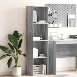 Berkfield Home Bookcase Grey Sonoma 40x30x152 cm Engineered Wood - Size: 40 x 30 x 152 cm - thumbnail 2