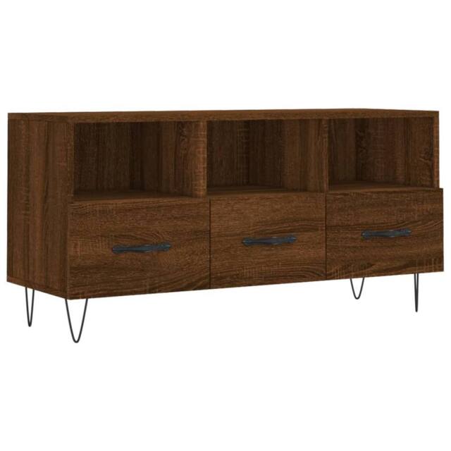 Berkfield Home TV Cabinet Brown Oak 102x36x50 cm Engineered Wood - Size: 102 x 36 x 50 cm - image 1